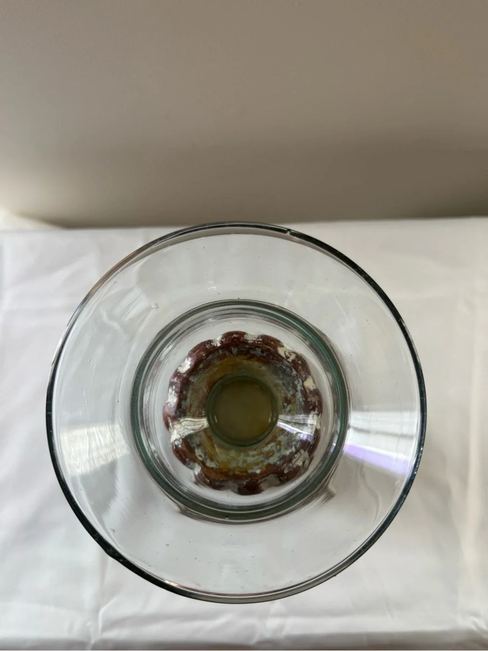 Southern Living Distressed Brown & Cream Bell Top Candle Holder